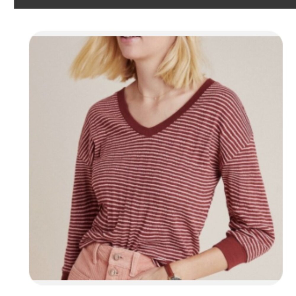 Anthropologie Hannah Striped Top Size XL Boho Casual